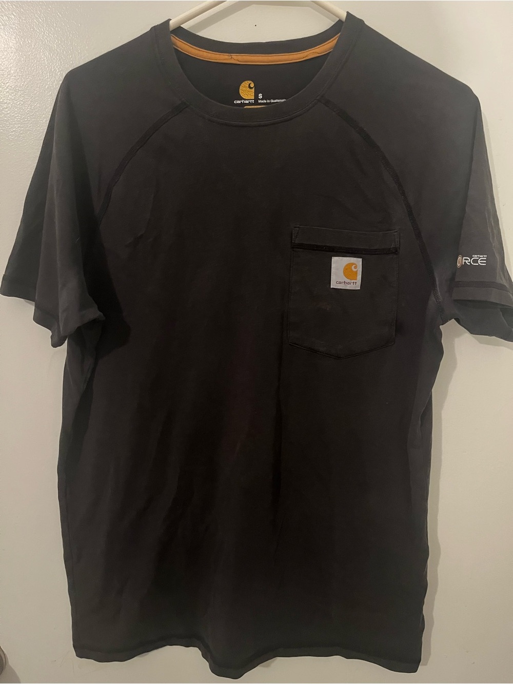 Carhartt Men’s Relaxed Fit Pocket Logo Crew Neck Short Sleeve Tee S Black
